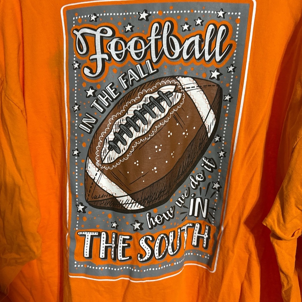 Orange Football Graphic Tee